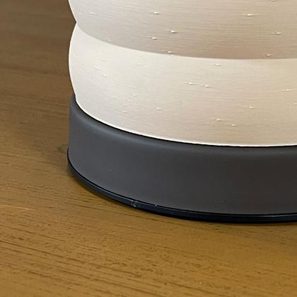 Imagem de Abajur Luminária de Mesa Redonda Moderno Com Interruptor Com Cúpula 3D Decorativa para Sala, Quarto, Escritório e Cabeceira De Cama Marrom Cupula Bege