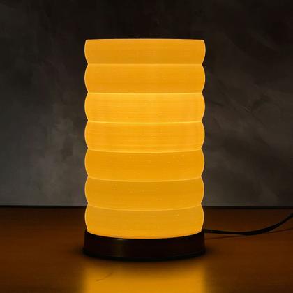 Imagem de Abajur Luminária de Mesa Redonda Moderno Com Interruptor Cúpula 3D Decorativa para Sala, Quarto, Escritório e Cabeceira De Cama Preto Cupula Branco