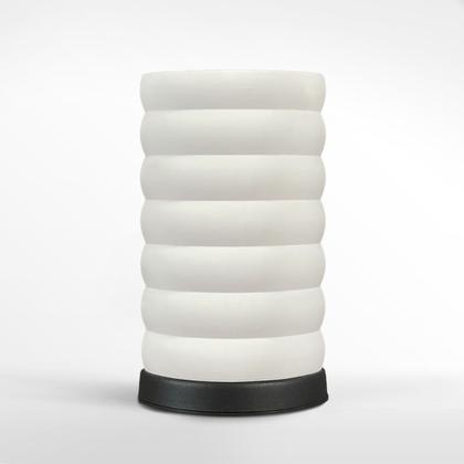 Imagem de Abajur Luminária de Mesa Redonda Moderno Com Interruptor Cúpula 3D Decorativa para Sala, Quarto, Escritório e Cabeceira De Cama Preto Cupula Branco