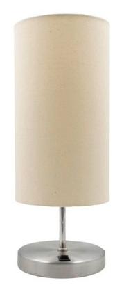 Imagem de Abajur Luminária De Mesa Redondo Com Interruptor Com Cúpula Algodão Ref 84 Para Sala, Quarto, Cabeceira, Escritório