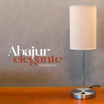 Imagem de Abajur luminária de Mesa Redondo Escovado Com Interruptor Com Cúpula Decoração Iluminação Para Sala, Quarto, Cabeceira de Cama, Escritório