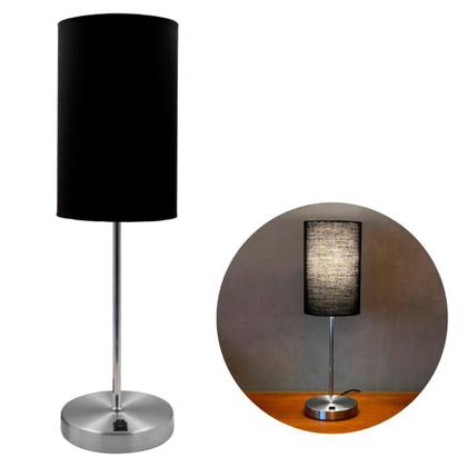 Imagem de Abajur luminária de Mesa Redondo Escovado Com Interruptor Com Cúpula Decoração Iluminação Para Sala, Quarto, Cabeceira de Cama, Escritório