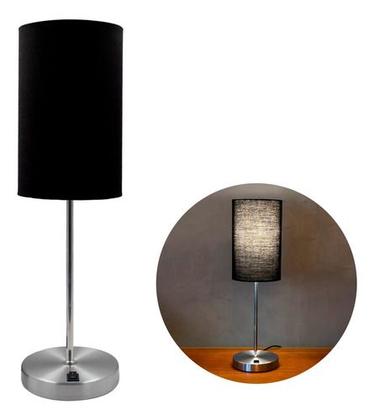 Imagem de Abajur luminária de Mesa Redondo Escovado Com Interruptor Com Cúpula Para Sala de Estar, Quarto e Cabeceira de Cama, Escritório