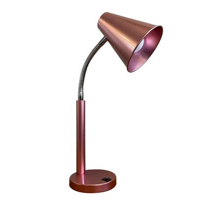 Imagem de Abajur Luminária De Mesa Rose gold de Metal Flexível com Interruptor Para Sala, Quarto, Cama, Cabeceira ou Escritório