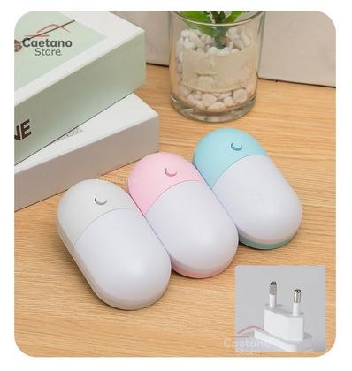 Imagem de Abajur Luminária De Tomada Com Led para quarto Crianças bebê corredor Com Botão Luz Noturna Quente e Fria Bivolt