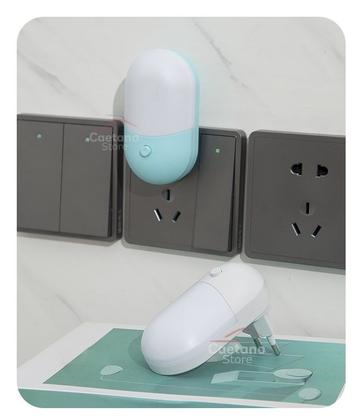 Imagem de Abajur Luminária De Tomada Com Led para quarto Crianças bebê corredor Com Botão Luz Noturna Quente e Fria Bivolt