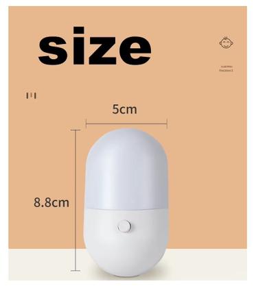 Imagem de Abajur Luminária De Tomada Com Led para quarto Crianças bebê corredor Com Botão Luz Noturna Quente e Fria Bivolt