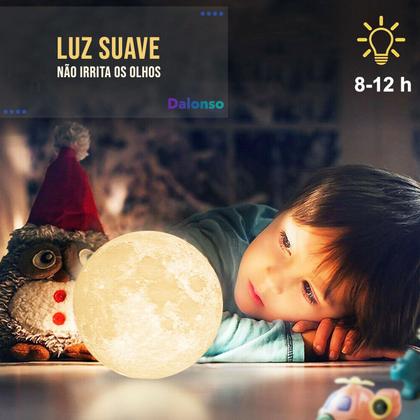 Imagem de Abajur Luminária Led Lua Cheia 3D Touch Com Umidificador De Ar 800ml Decoração Do Quarto