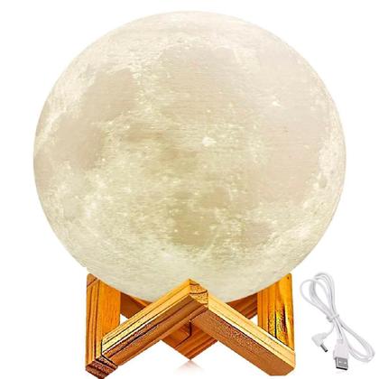 Imagem de Abajur Luminária Lua 3D Umidificador Aromatizador Ambiente