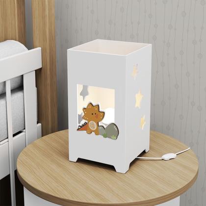 Imagem de Abajur Luminária MDF Quarto Bebê Kit Higiene Dinossauro