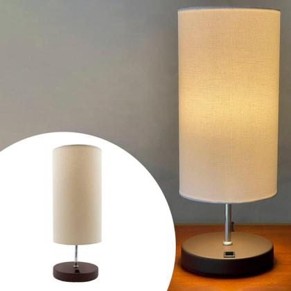 Imagem de Abajur Luminárias De Mesa Clássico Redondo Com Interruptor Bivolt Com Cúpula Para Sala, Quarto, Cabeceira Cama, Escritório