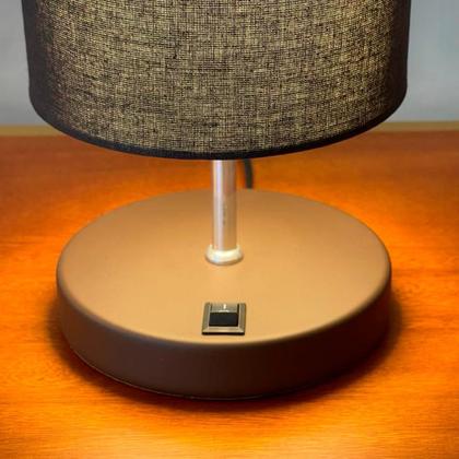 Imagem de Abajur Luminárias De Mesa Clássico Redondo Com Interruptor Bivolt Com Cúpula Para Sala, Quarto, Cabeceira Cama, Escritório