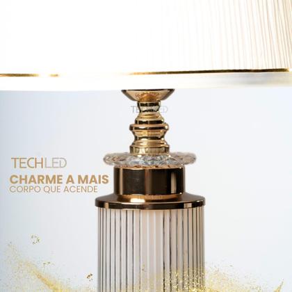 Imagem de Abajur Mesa Cristal Techled Abajour Sala Quarto Abajur De Tomada e Cabeceira