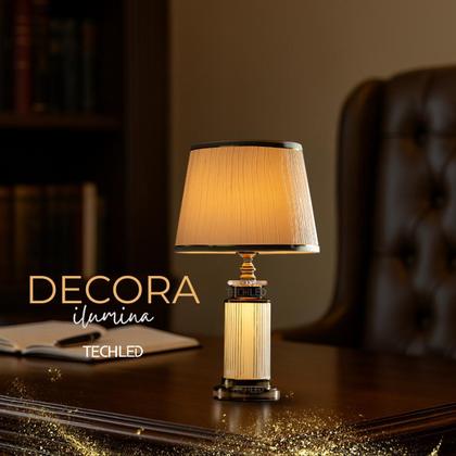 Imagem de Abajur Mesa Cristal Techled Abajour Sala Quarto Abajur De Tomada e Cabeceira