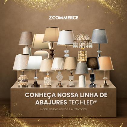 Imagem de Abajur Mesa Cristal Techled Abajour Sala Quarto Abajur De Tomada e Cabeceira