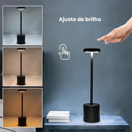 Imagem de Abajur Quarto Luminária Led De Mesa mesa de cabeceira Touch S/ Fio