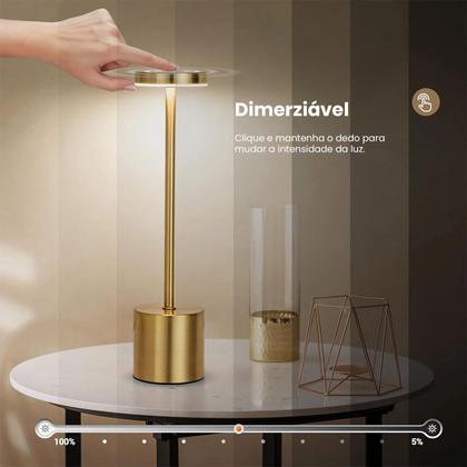Imagem de Abajur Quarto Luminária Led De Mesa mesa de cabeceira Touch S/ Fio