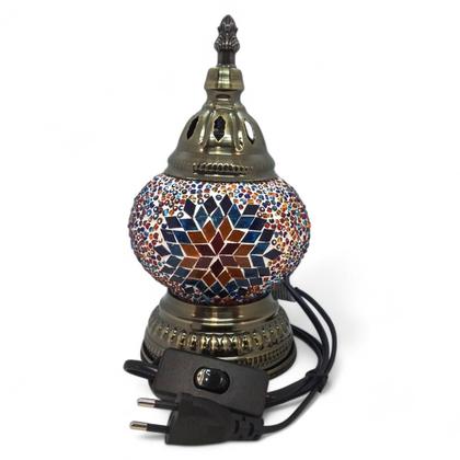 Imagem de Abajur Turco Mosaico Metal Vidro Bola Colorida Bivolt 22 cm