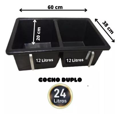 Imagem de Abecel Comedouro Cocho Duplo 24 Litros