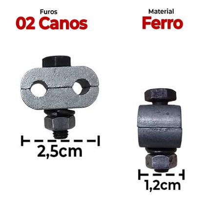 Imagem de Abraçadeira de Cano para Bomba Injetora 02 Canos Ferro 10Pç