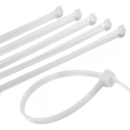 Imagem de Abracadeira de Nylon Branca 2,5x200mm YP7365 - Pacote com 100 Unidades - Alta Resistência