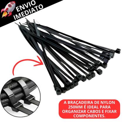 Imagem de Abraçadeira de Nylon C/100 Lingua de Sogra Resistente Fixador Cabos Organizador Fios