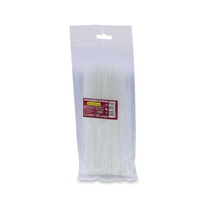 Imagem de Abraçadeira de Nylon Cinta Fita Plástica 200X3,6 Branco Kit 100 Unidades Forceline