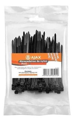 Imagem de Abraçadeira De Nylon Preta 2,5x200 Pacote Com 100 Peças Ajax