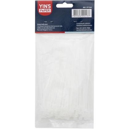 Imagem de Abraçadeira NYLON Branca 2,5X100MM Pacote com 100