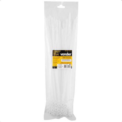 Imagem de Abraçadeira Nylon para Parafusos 380 x 7,6 Branca com 100 Peças Vonder
