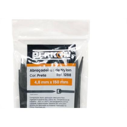 Imagem de Abracadeira Nylon Perkon Preta 4,8X150 100 Pecas 1288