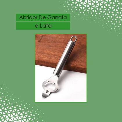 Imagem de Abridor De Lata E Garrafa Aço Inox Manual Com Cabo