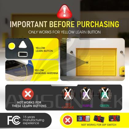 Imagem de Abridor de porta de garagem remoto Avisontek 893LM para LiftMaster