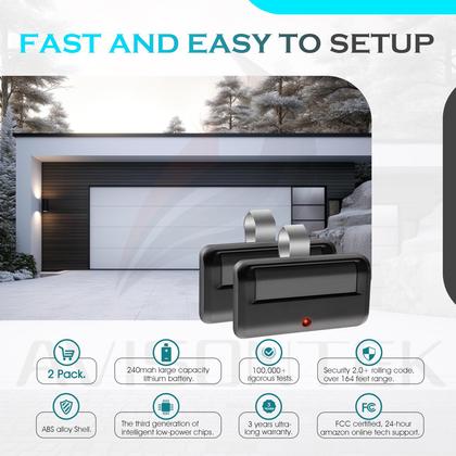 Imagem de Abridor de porta de garagem remoto Avisontek 950ESTD Security+2.0 MyQ