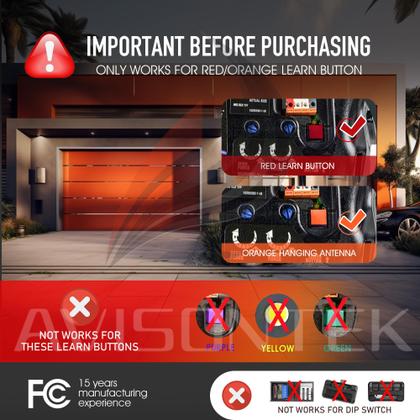 Imagem de Abridor de porta de garagem remoto Avisontek 971LM para LiftMaster