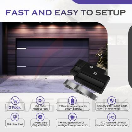 Imagem de Abridor de porta de garagem remoto Avisontek, pacote com 2 unidades 371LM, roxo