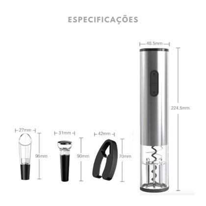 Imagem de Abridor de Rolhas Automático de Vinho Elétrico Recarregável