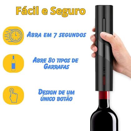 Imagem de Abridor de Vinho Automático - Kit Completo com Saca-Rolhas