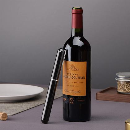 Imagem de Abridor de vinho de pressão de ar 2 em 1  com cortador de folhas  de garrafa de vinho  Bomba de ar portátil Saca-rolhas de vinho