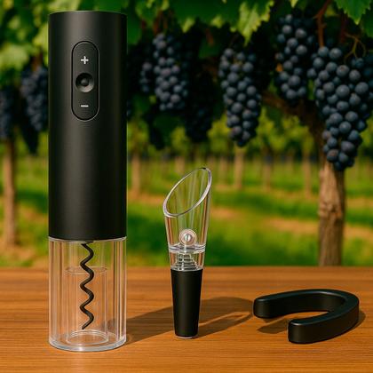 Imagem de Abridor De Vinho Luxo Preto Com Acabamento Fino