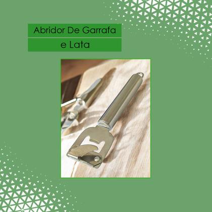Imagem de Abridor Multifuncional De Latas E Garrafa Aço Inox Com Cabo