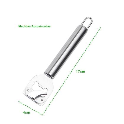 Imagem de Abridor Multifuncional De Latas E Garrafa Aço Inox Com Cabo