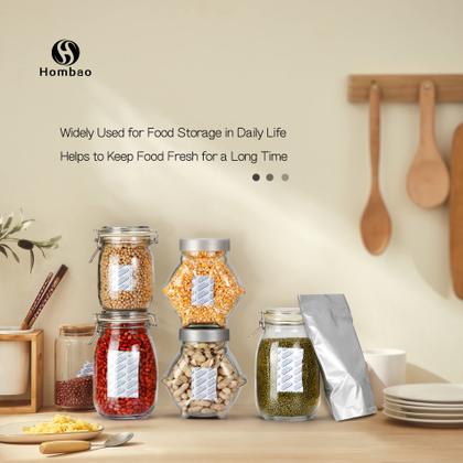 Imagem de Absorvedores de oxigênio Hombao 700ml Food Grade - 100 pacotes