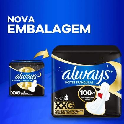 Imagem de Absorvente Always Noites Tranquilas Suave XXG Com Abas com 10 unidades