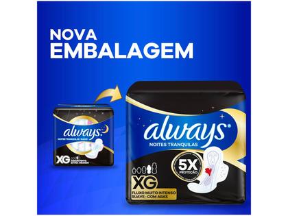 Imagem de Absorvente Always Noites Tranquilas XG Suave com Abas 42 Unidades