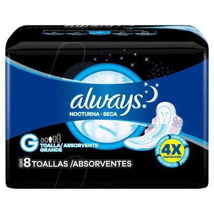 Imagem de Absorvente Always Noturno Malha Seca com Abas Leve 8 Pague 7