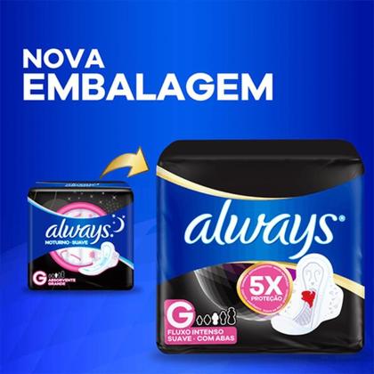 Imagem de Absorvente Always Noturno Noites Tranquilas Suave com Abas com 16 unidades