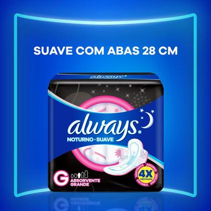 Imagem de Absorvente Always Noturno Suave c/ Abas 28cm Leve 8 Pague 7