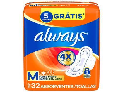 Imagem de Absorvente Always Suave M com Abas 32 unidades