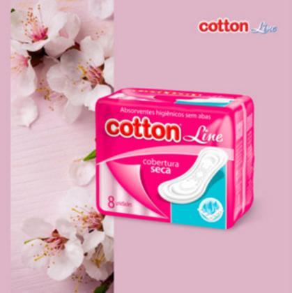 Imagem de Absorvente Cotton Cobertura Seca - Sem Abas - Kit 48 - 8 Un